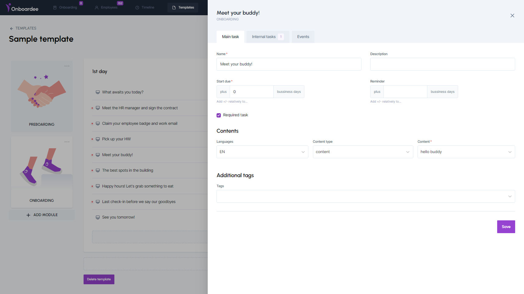 Templates of onboarding plans